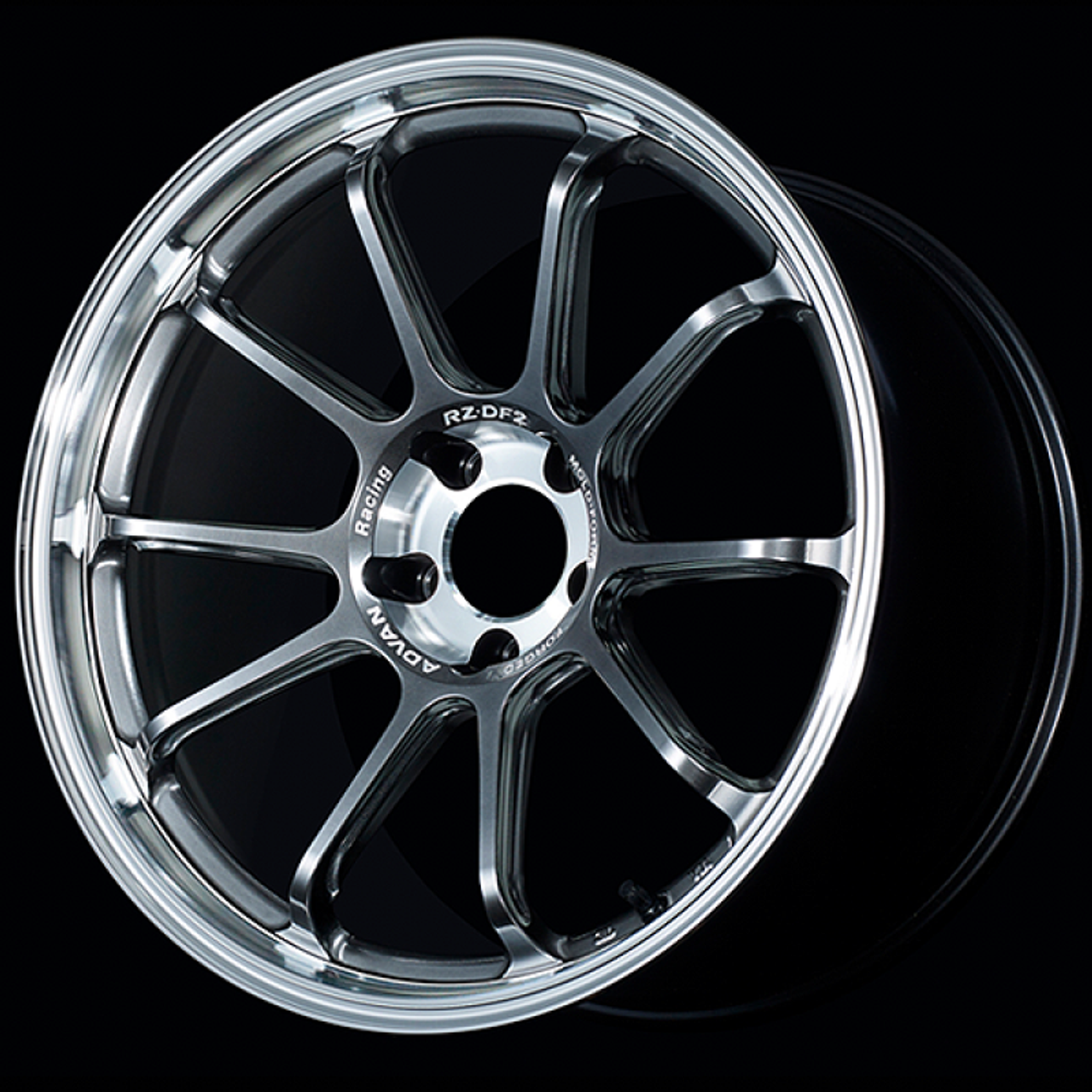 Advan RZ-DF2 20x10.5 / +15 Offset / 5-114.3 / 73mm Bore / Diamond Cut & Hyper Platinum Black - YAF0L15EDHPB Photo - Primary