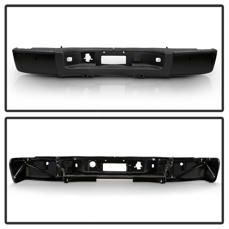 xTune 07-13 Chevy Silverado 1500 w/Parking Sensor OEM Style Steel Rear Bumper - BLK RB-CS07-SET-WS-B - 9047091 Photo - Unmounted