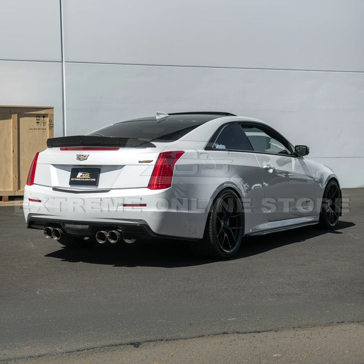 EOS Carbon Fiber Rear Trunk Trim - 16-19 Cadillac ATS-V Coupe (VENT-1183-BKCF)