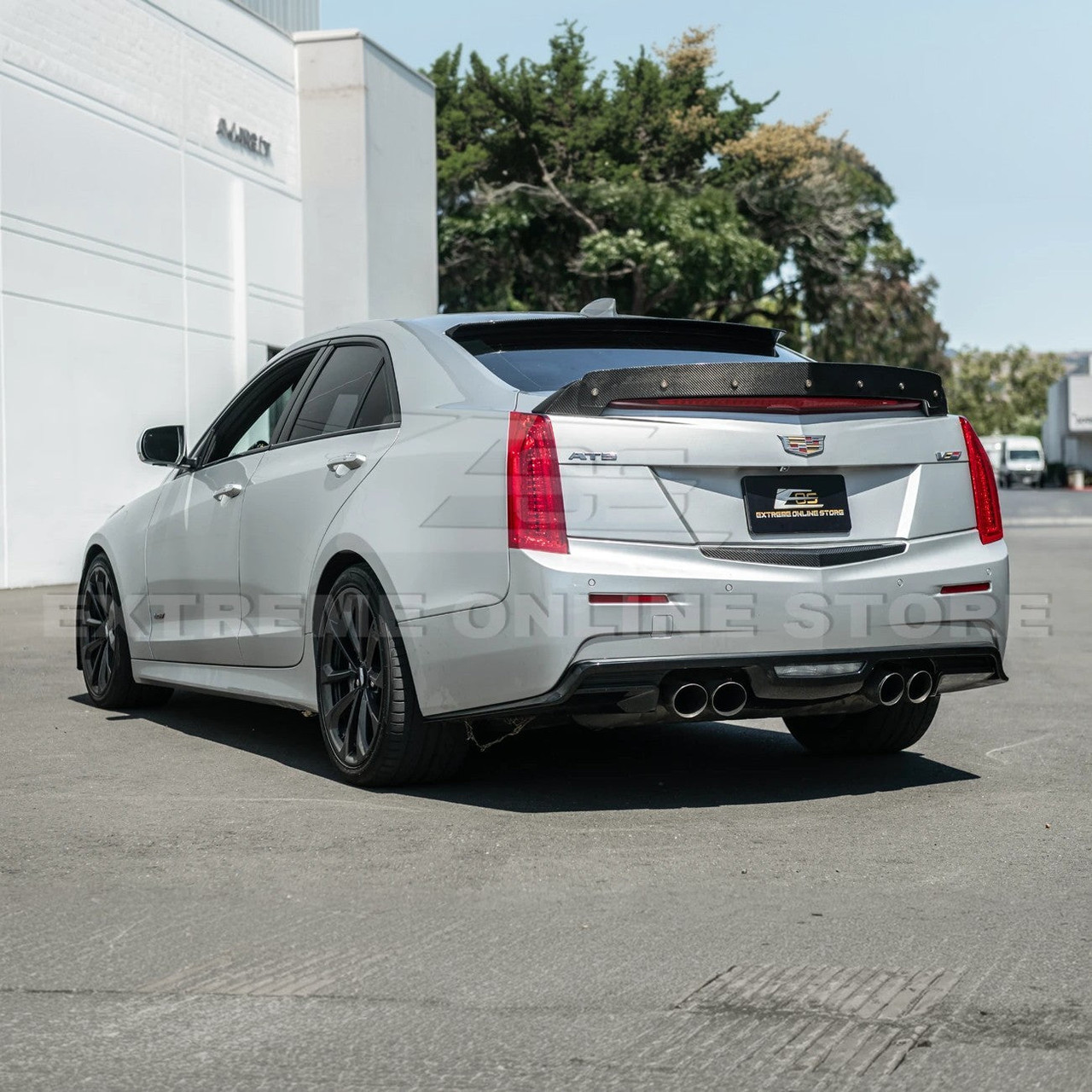 EOS Carbon Fiber Rear Trunk Trim - 16-19 Cadillac ATS-V Sedan (VENT-1184-BKCF)