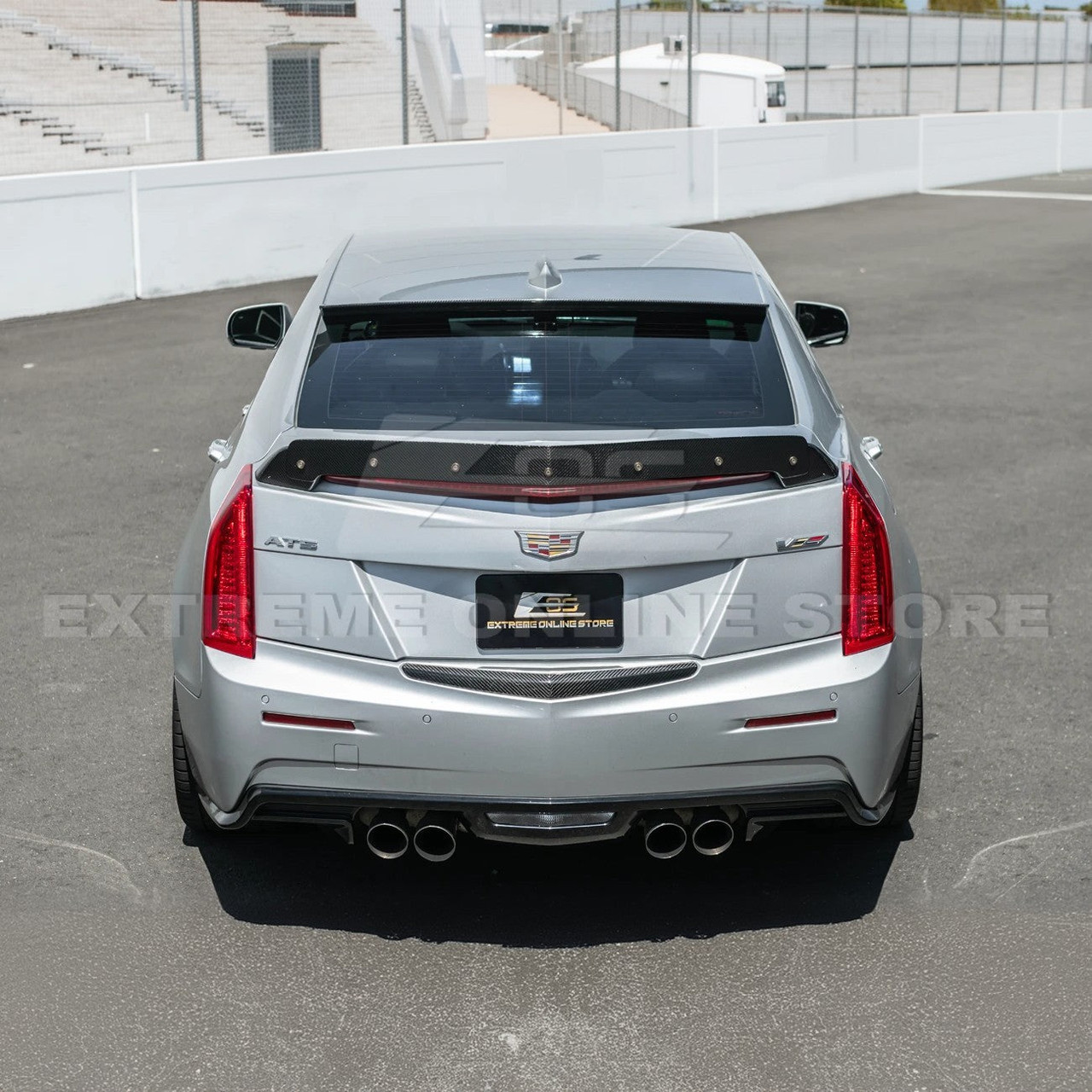 EOS Carbon Fiber Rear Trunk Trim - 16-19 Cadillac ATS-V Sedan (VENT-1184-BKCF)