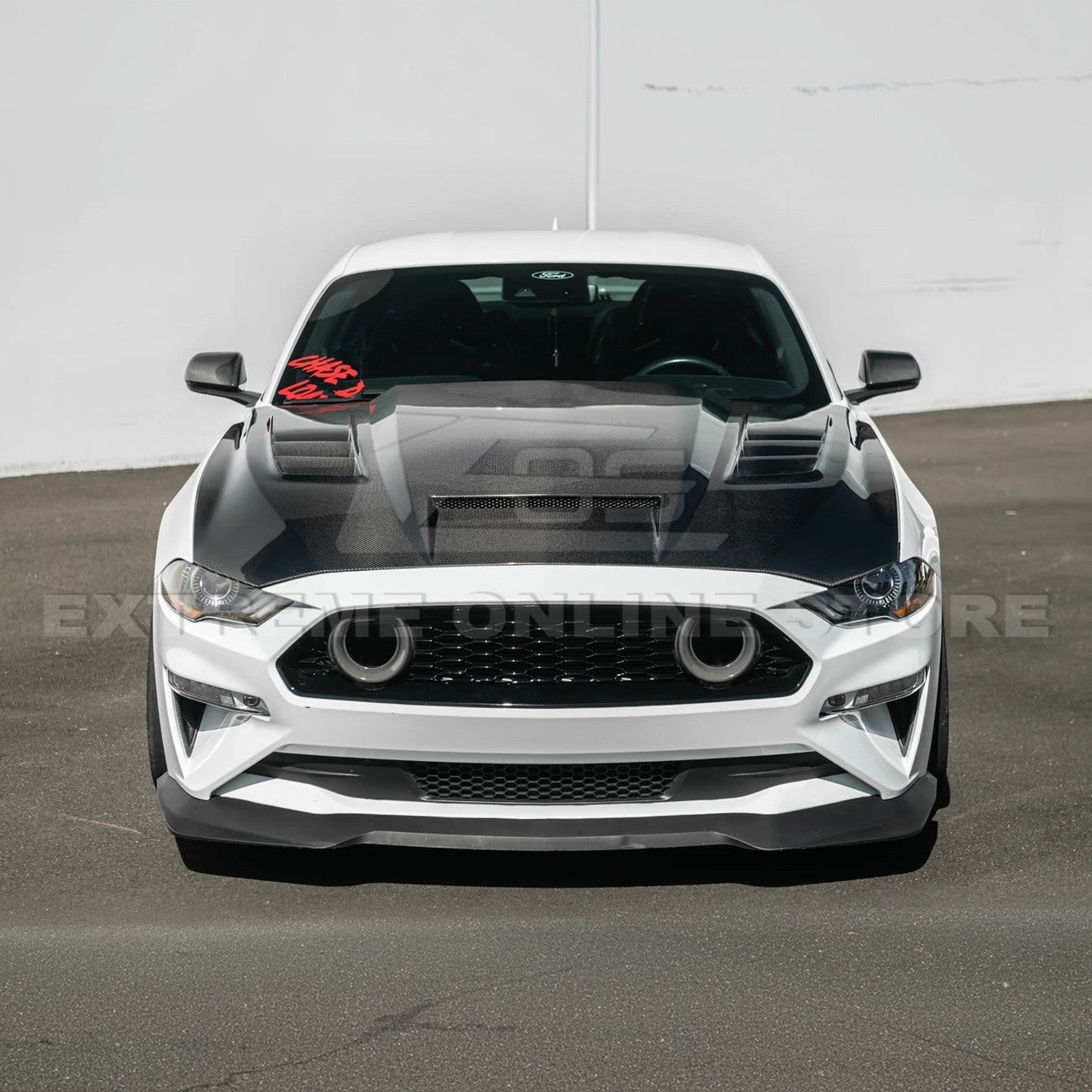 EOS Carbon Fiber Hood - Terminator Style - 18-23 Ford Mustang S550 (HOOD-1284-BKCF)