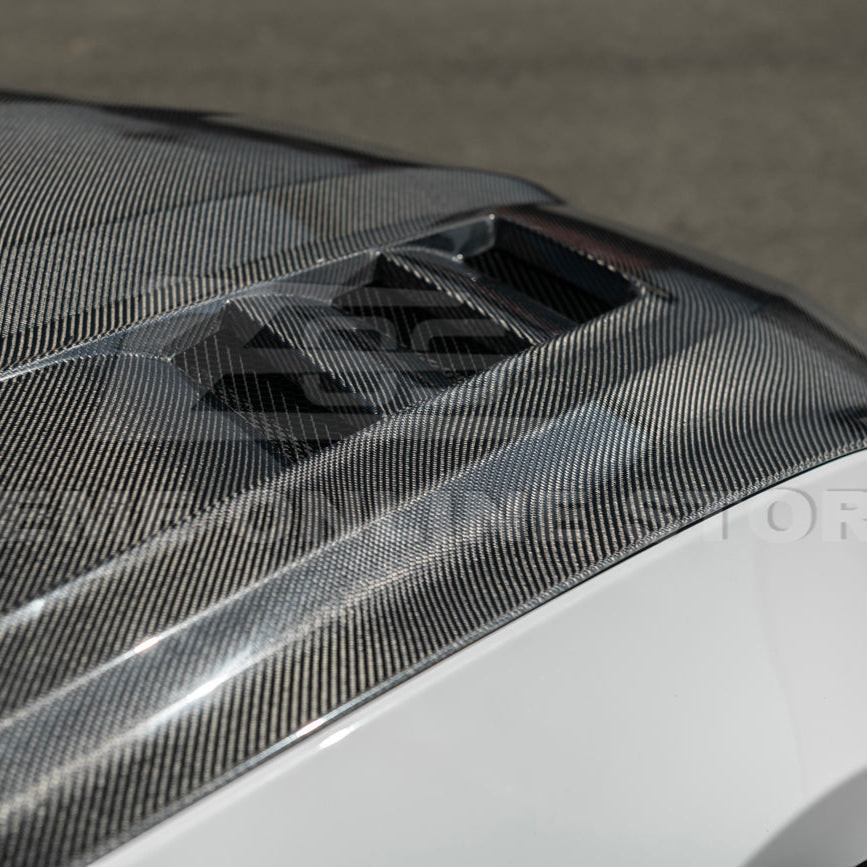 EOS Carbon Fiber Hood - Terminator Style - 18-23 Ford Mustang S550 (HOOD-1284-BKCF)