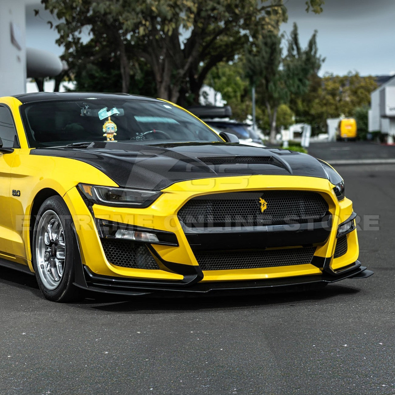 EOS Carbon Fiber Hood - Terminator Style - 15-17 Ford Mustang S550 (HOOD-1283-BKCF)