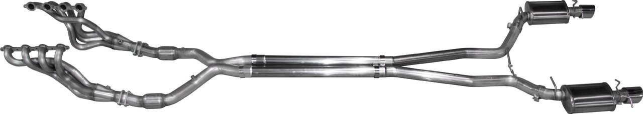 ARH 1 7/8" Long Tube Headers w. Catted X-Pipe w. Mufflers - 09-15 CTS-V Sedan (CTSV-09178300FSWC)