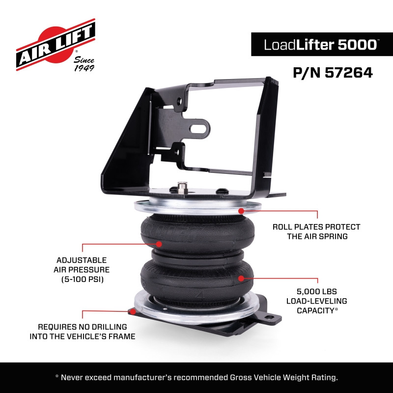 Air Lift LoadLifter 5000 Air Spring Kit for 23-25 Toyota Seqouia 4WD - 57264 Features and Benefits