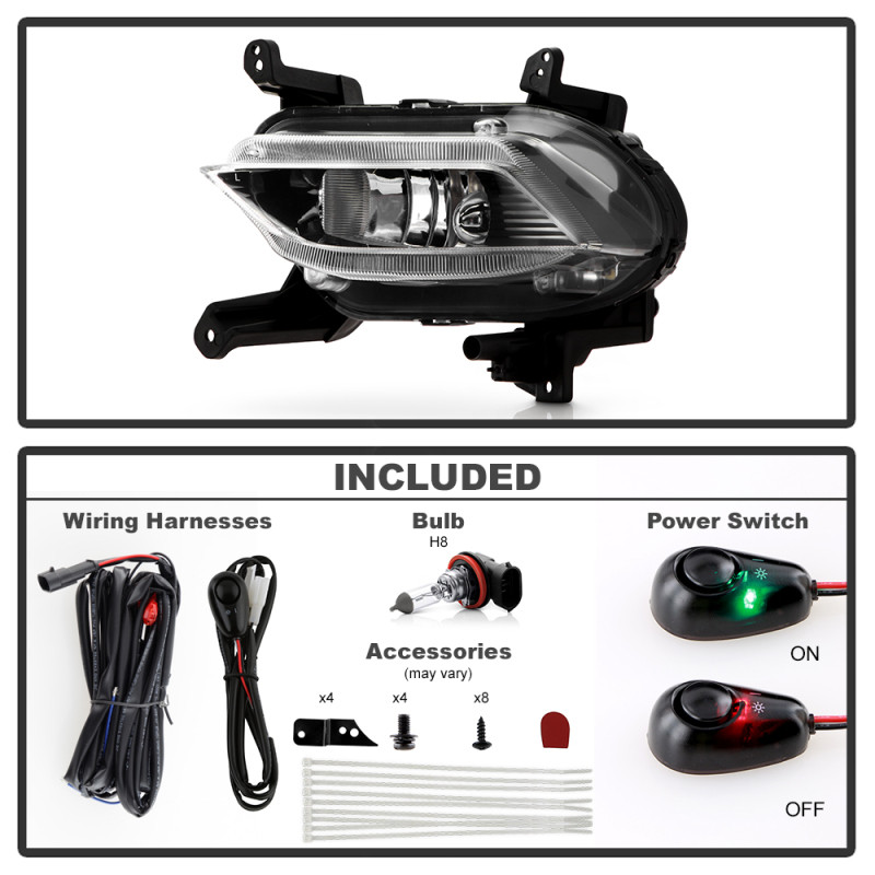 Spyder 19-20 Hyundai Santa Fe OEM Style Fog Lights w/Switch - Clear (FL-HYSF19-C) - 9052286 User 1