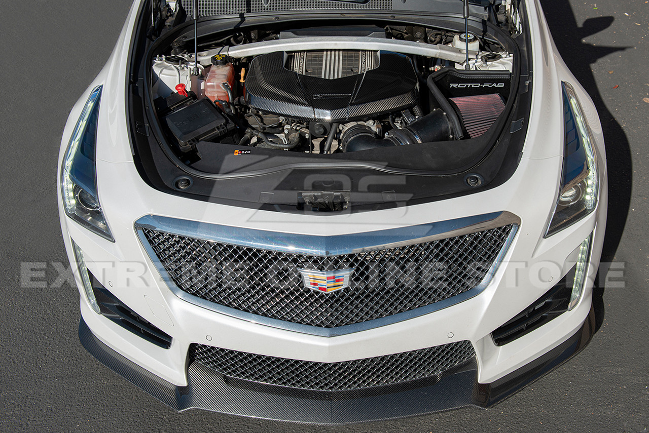 EOS Carbon Fiber Engine Cover - 16-19 Cadillac CTS-V (EC-341-BKCF)