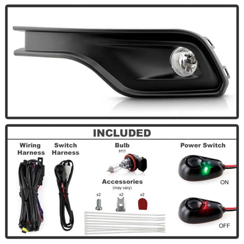 Spyder 22-25 Jeep Compass OEM Style Fog Lights w/Switch - Clear (FL-JCOM22-C) - 9054389 Photo - Unmounted