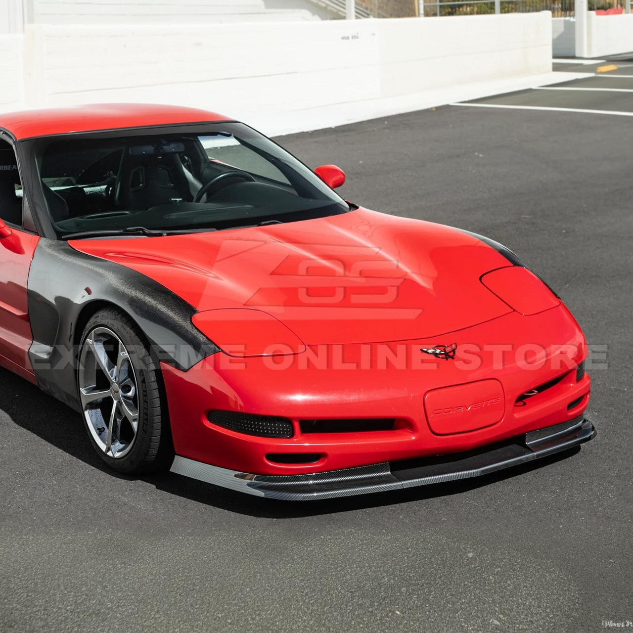 EOS Front Splitter - Hydro-Dip Carbon - C5 Corvette (FLIP-548-CFLK)