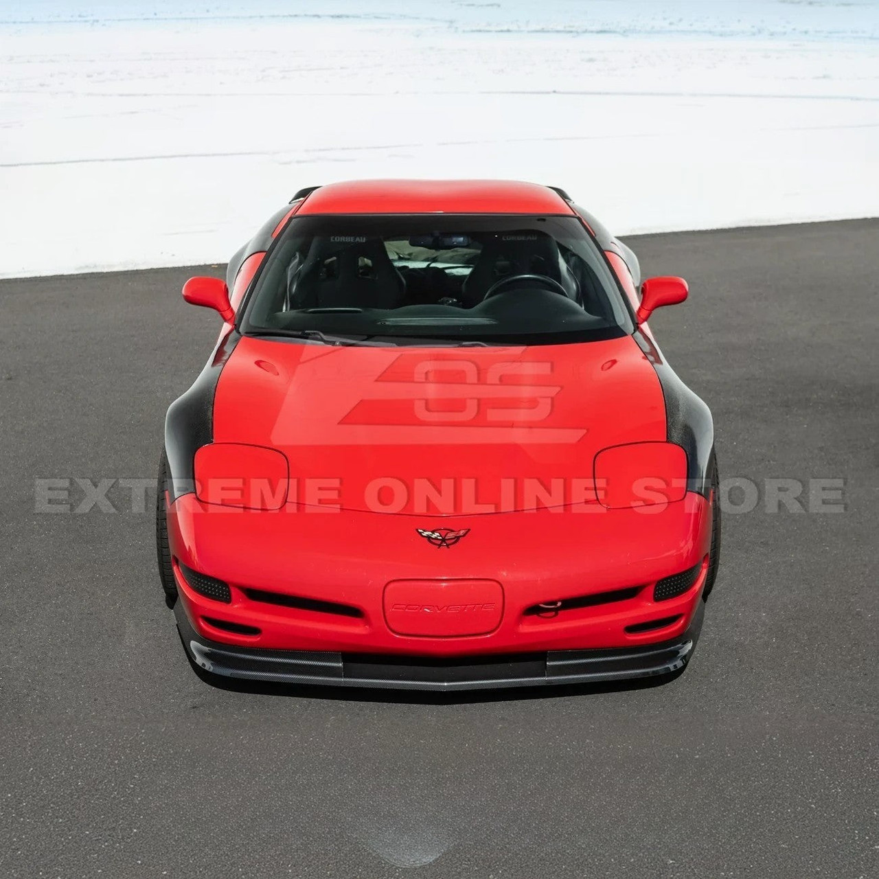 EOS Front Splitter - Hydro-Dip Carbon - C5 Corvette (FLIP-548-CFLK)