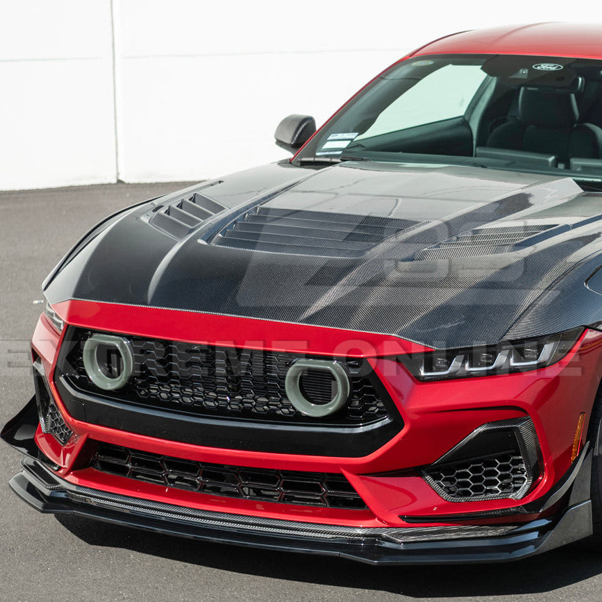 EOS GTV Style Add-On Front Splitter - Gloss Black - 2024+ Ford Mustang (FLIP-1262-V2-ABS)