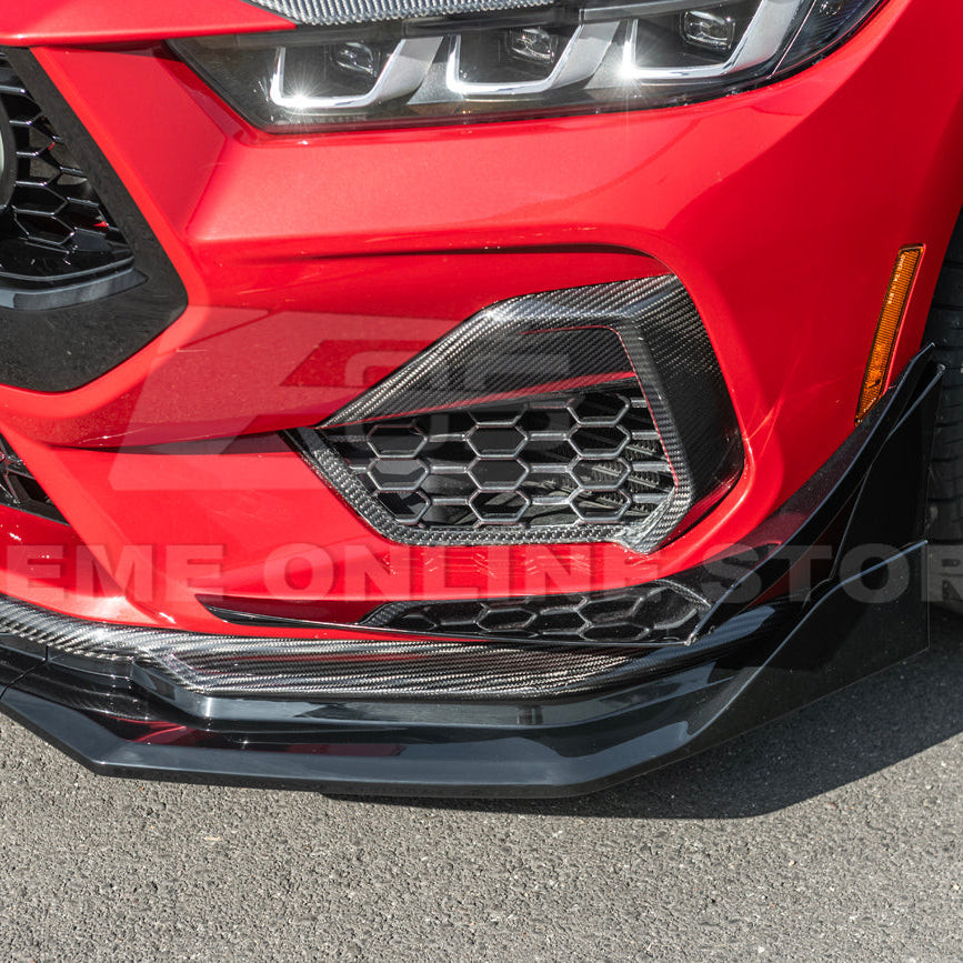 EOS GTV Style Add-On Front Splitter - Gloss Black - 2024+ Ford Mustang (FLIP-1262-V2-ABS)