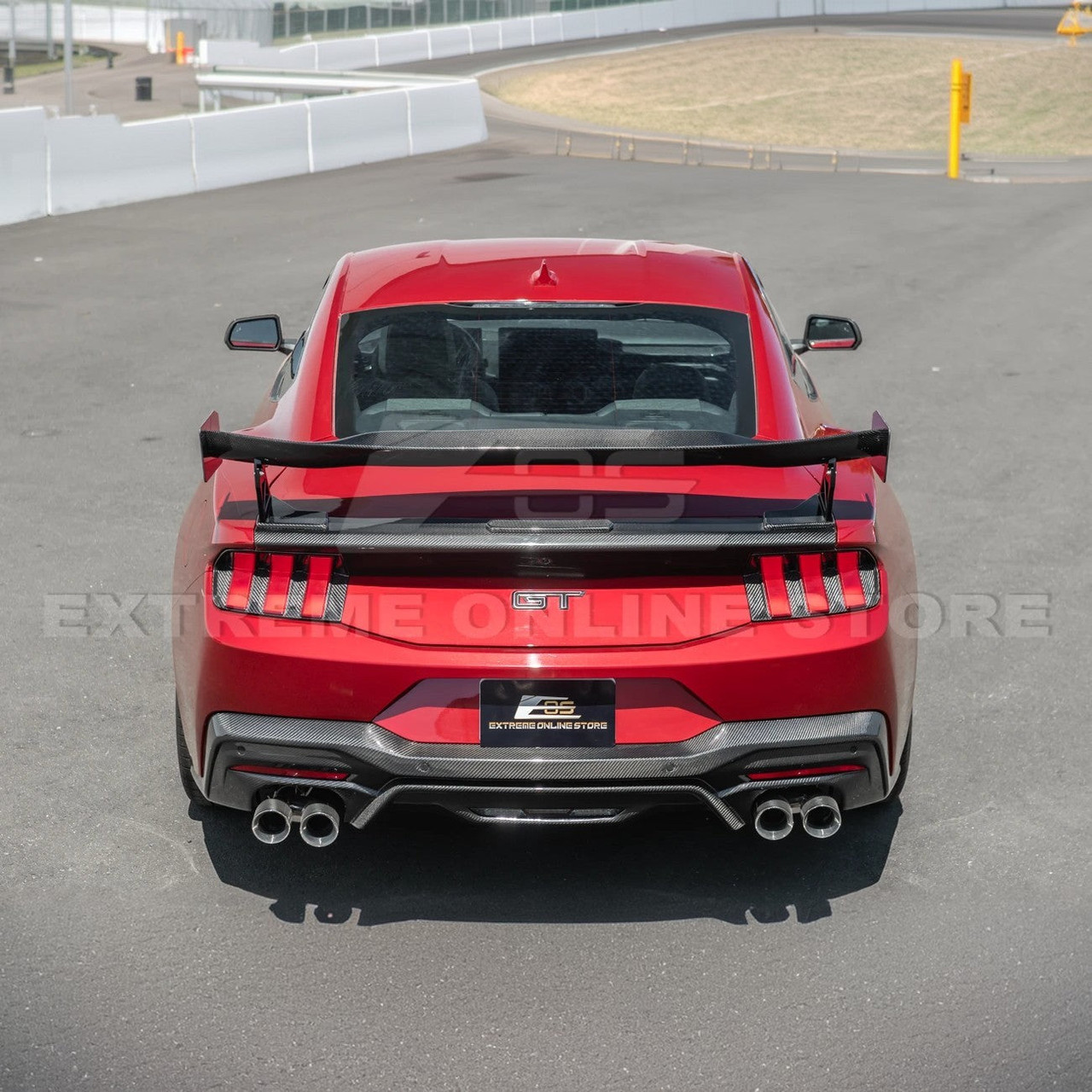 EOS High Wing Carbon Fiber Rear Spoiler - 2024+ Ford Mustang S650 (SPOILER-1164-BKCF)