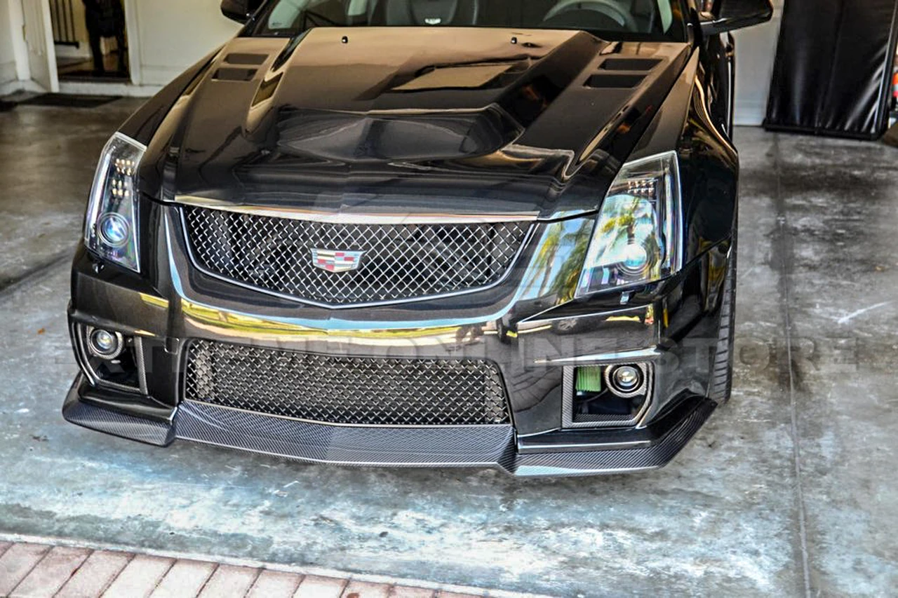 EOS Carbon Fiber Front Splitter Lip - 09-15 CTS-V (FLIP-234-BKCF)