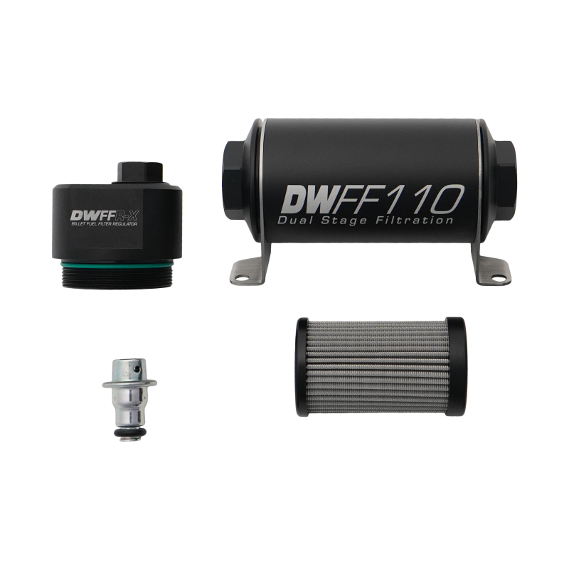 DeatschWerks DWFFR-X 110mm Billet Fuel Filter Regulator - 10 Micron - 8-FFR-110-010K Photo - Primary