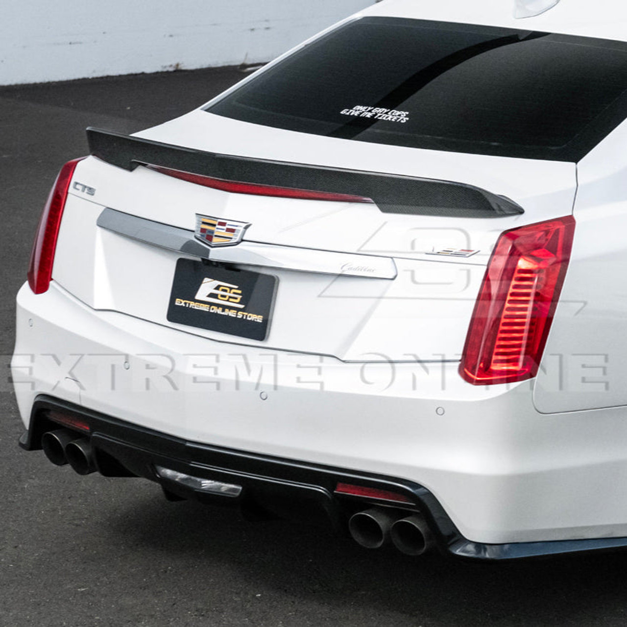 EOS Carbon Fiber Rear Spoiler - 16-19 Cadillac CTS-V (SPOILER-113-BKCF)
