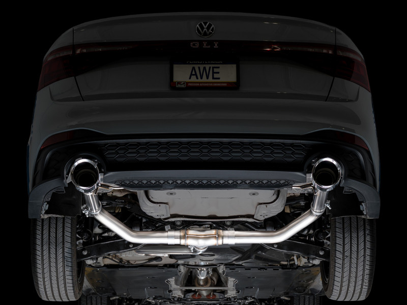 AWE 22-25 Volkswagen Jetta GLI Track Edition Exhaust - Chrome Silver Tips - 3020-32275 Photo - Mounted