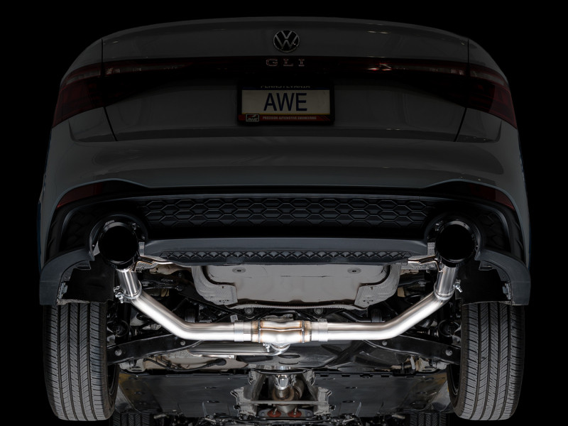AWE 22-25 Volkswagen Jetta GLI Track Edition Exhaust - Diamond Black Tips - 3020-33275 Photo - Mounted