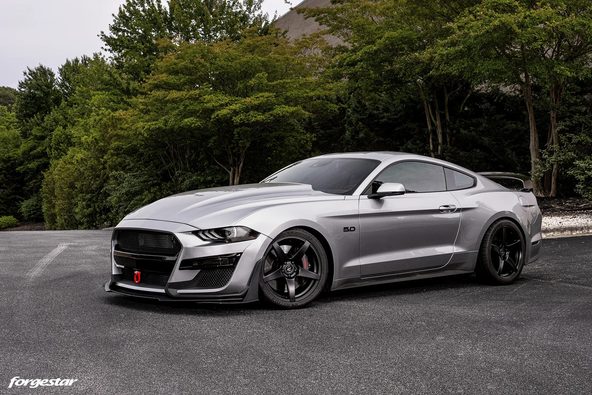 Forgestar CF5 Wheels - 19x9.5 Fronts / 19x10 Rears - Gloss Silver - 2015-2024+ Ford Mustang S550 / S650 (F21699565P29 / F21690065P42)