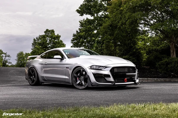 Forgestar CF5 Wheels - 19x9 Fronts / 19x10 Rears - Gloss Silver - 2015-2024+ Ford Mustang S550 / S650 (F11699065P35 / F21690065P42)