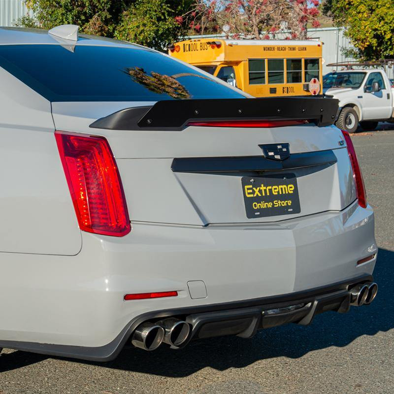 EOS Wickerbill Rear Spoiler Glossy Black - 16-19 Cadillac CTS-V (SPOILER-257-V2-ABS)