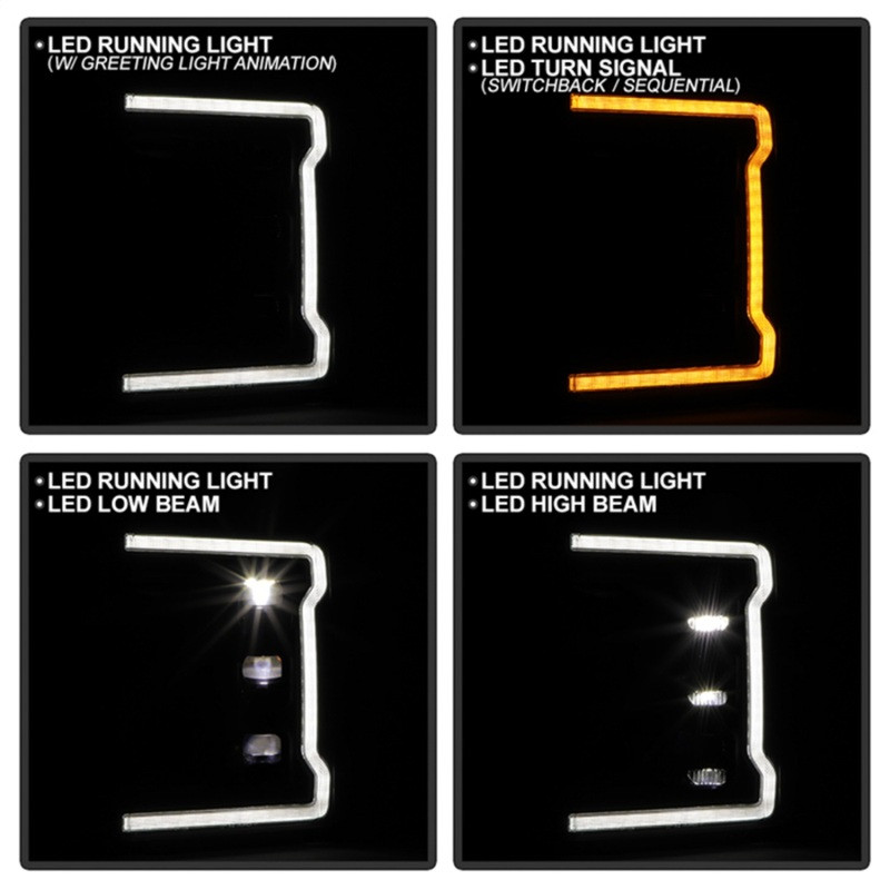 Spyder 17-19 Ford F-250/F-350/F-450 High-Power LED Headlights - Black (PRO-YD-FS17LEDAP-SEQSBGR-BK) - 5088994 Photo - Unmounted