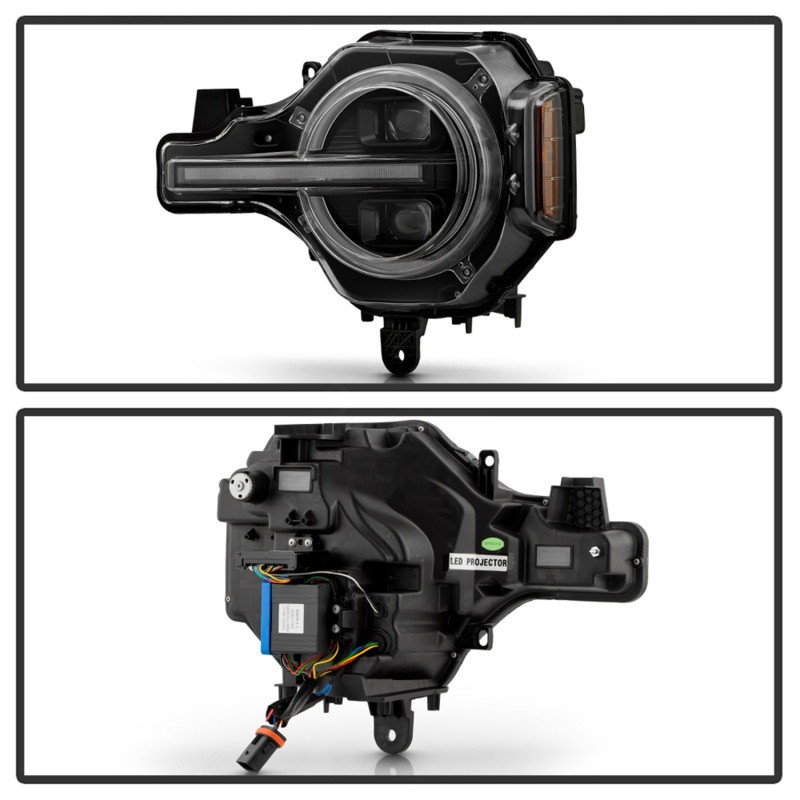 Spyder 21-24 Ford Bronco High-Power LED Headlights - Black (PRO-YD-FB21LEDAP-SEQSBGR-BK) - 5089083 Photo - Unmounted