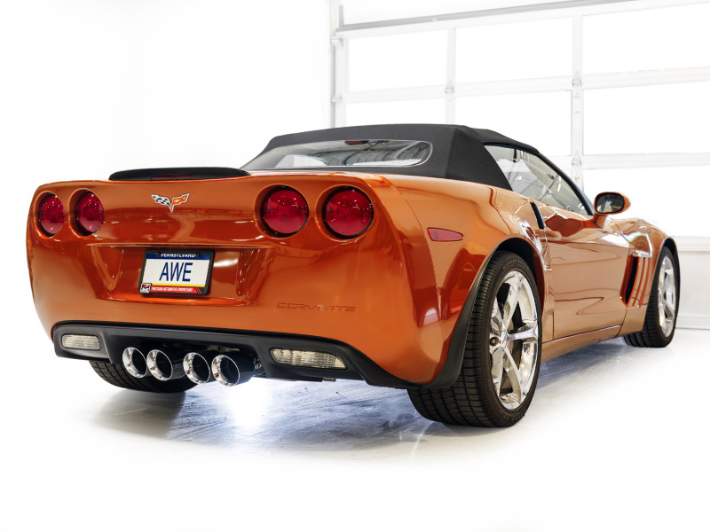 AWE Tuning 05-07 C6 Chevrolet Corvette 6.0L Touring Edition Axleback Exhaust w/ Chrome Silver Tips - 3015-42660 Photo - Mounted