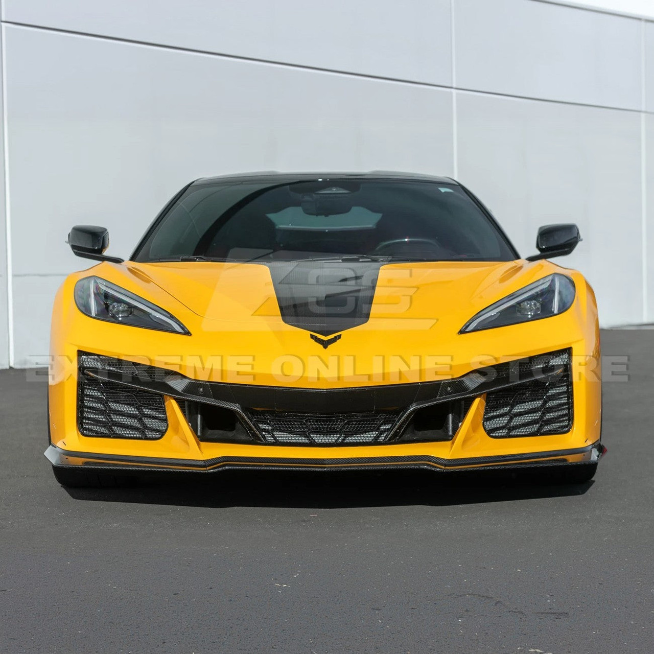 EOS Z07 Extended Style Carbon Flash Metallic Front Splitter - C8 Corvette Z06 (FLIP-1043-V2-FRP)