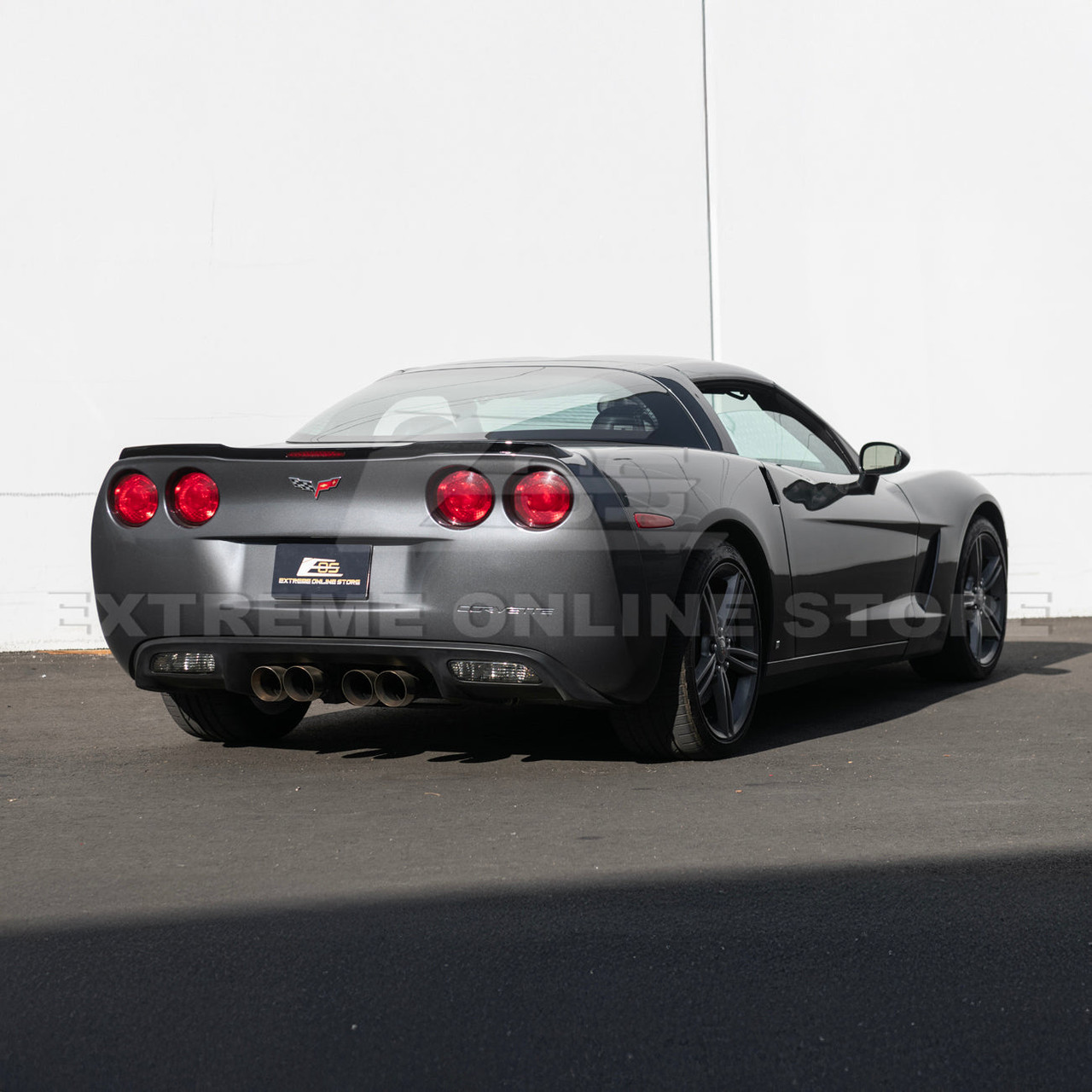 EOS ZR1 Rear Spoiler Gloss Black - C6 Corvette Base / GS / Z06 (SPOILER-027-V2-ABS+HARDWARE)