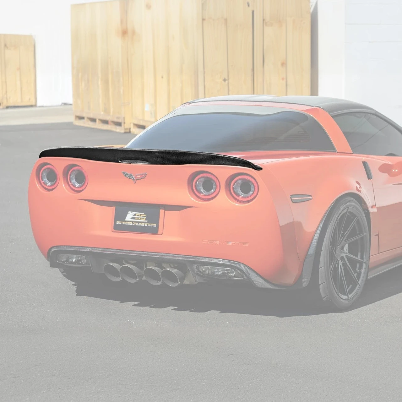 EOS Carbon Fiber Ducktail Rear Spoiler - C6 Corvette Base / GS / Z06 (SPOILER-332-BKCF)