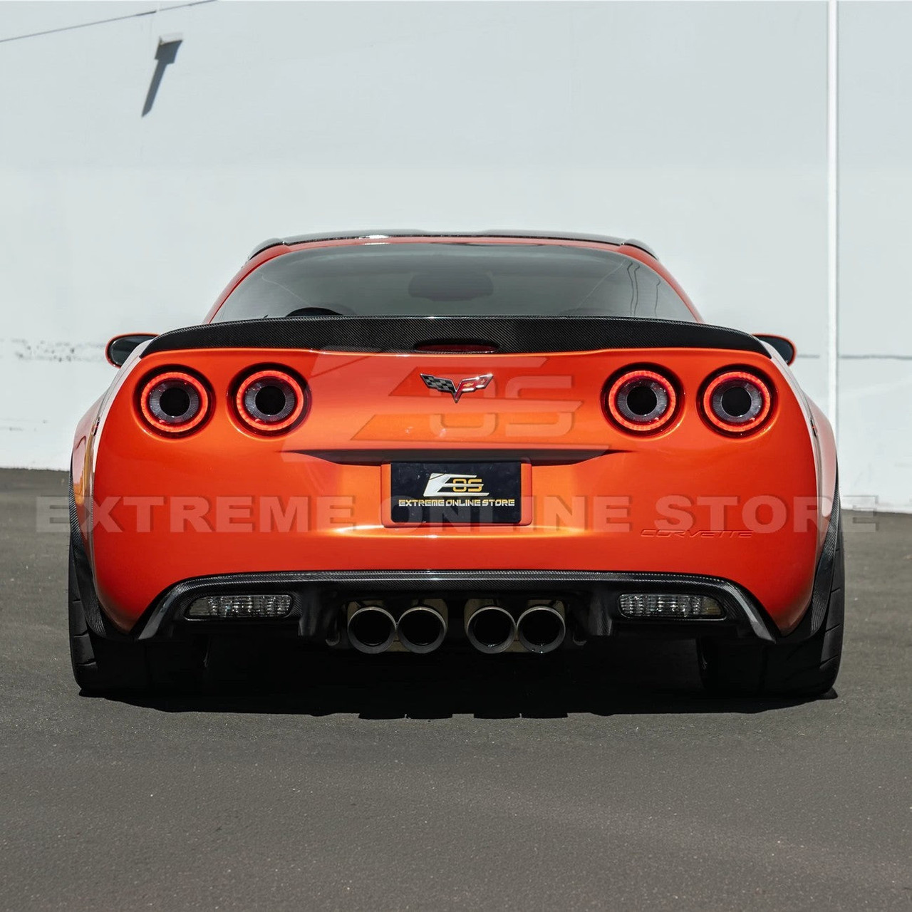 EOS Carbon Fiber Ducktail Rear Spoiler - C6 Corvette Base / GS / Z06 (SPOILER-332-BKCF)