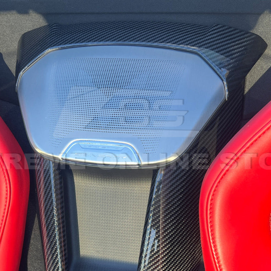 EOS Waterfall & Speaker Cover - Upper & Lower - C8 Corvette Convertible (VENT-546-BKCF_GRILL-514-BKCF)