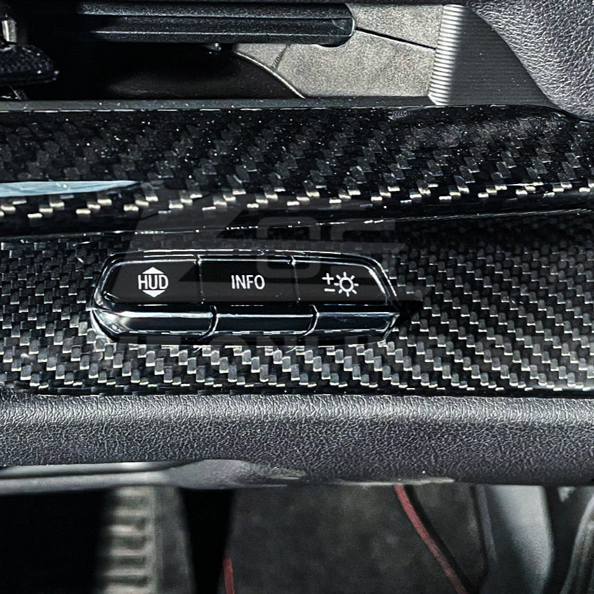EOS Carbon Fiber HUD Switch Panel Cover - C8 Corvette (VENT-818-BKCF)