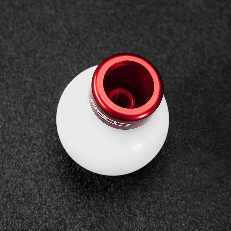 Cobb 07-13 Mazdaspeed3 & 06-07 Mazdaspeed6 Shift Knob - White Knob w/Race Red Base - 271350-W-RD