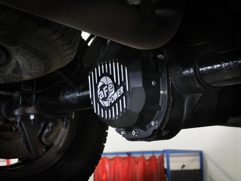 aFe 90-14 Ford F-150 Rear Differential Cover - Black w/ Machined Fins - 46-71410B Photo - Mounted
