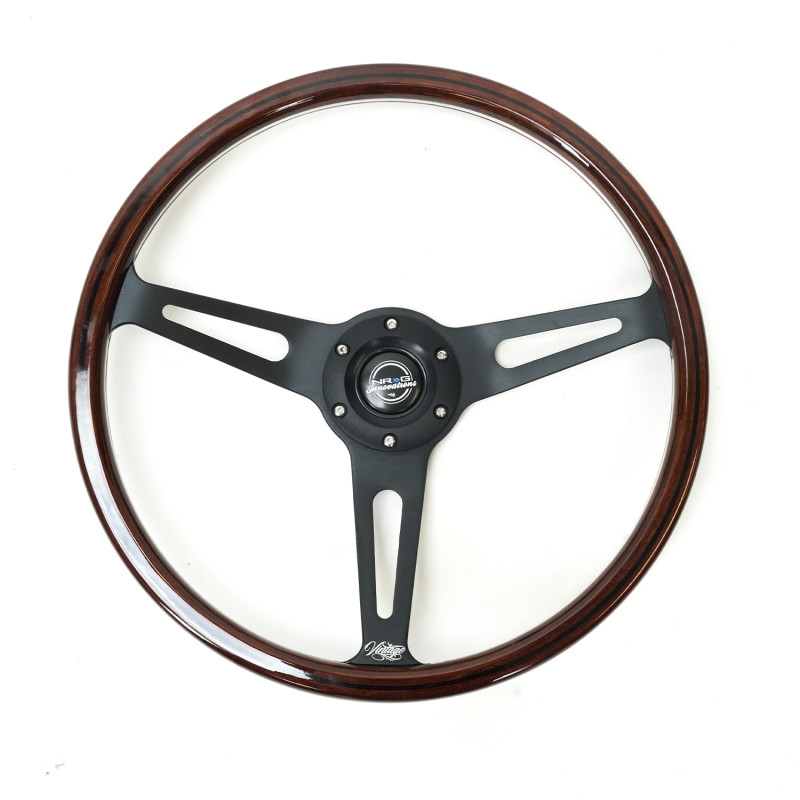 NRG Classic Vintage Wheel (380mm) 3 Spoke Center 1in Deep Dish - RST-380BK-W-B User 1