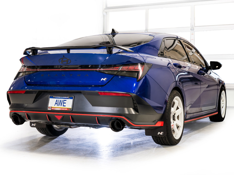 AWE 22-26 Hyundai Elantra N Track Edition Cat-Back Exhaust - Diamond Black Tips - 3020-33237 Photo - Mounted