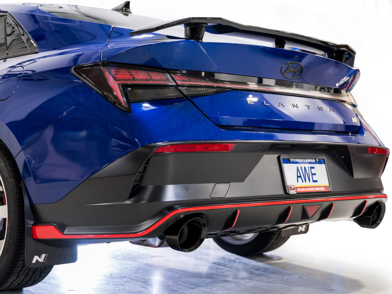 AWE 22-26 Hyundai Elantra N Track Edition Cat-Back Exhaust - Diamond Black Tips - 3020-33237 Photo - Mounted
