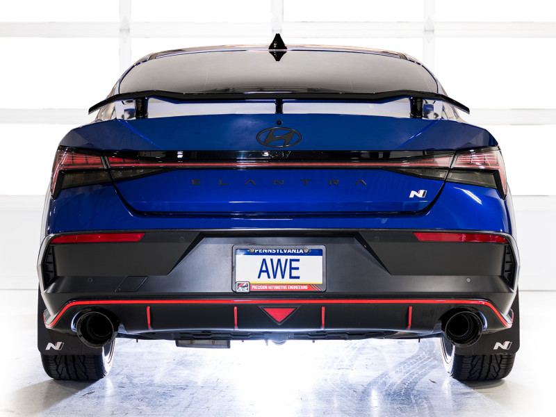 AWE 22-26 Hyundai Elantra N SwitchPath Cat-Back Exhaust - Diamond Black Tips - 3025-33237 Photo - Mounted