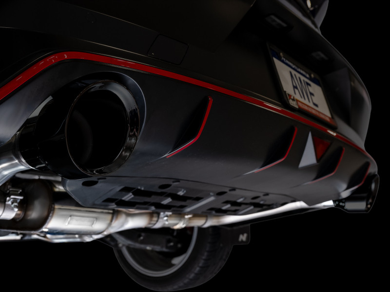 AWE 22-26 Hyundai Elantra N SwitchPath Cat-Back Exhaust - Diamond Black Tips - 3025-33237 Photo - Mounted