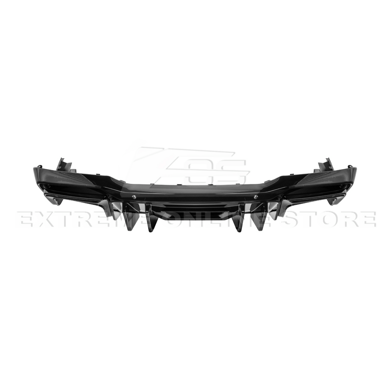 EOS Rear Bumper Diffuser for Quad Tips - Gloss Black - 2024+ Mustang (DIFF-1038-V2-ABS)
