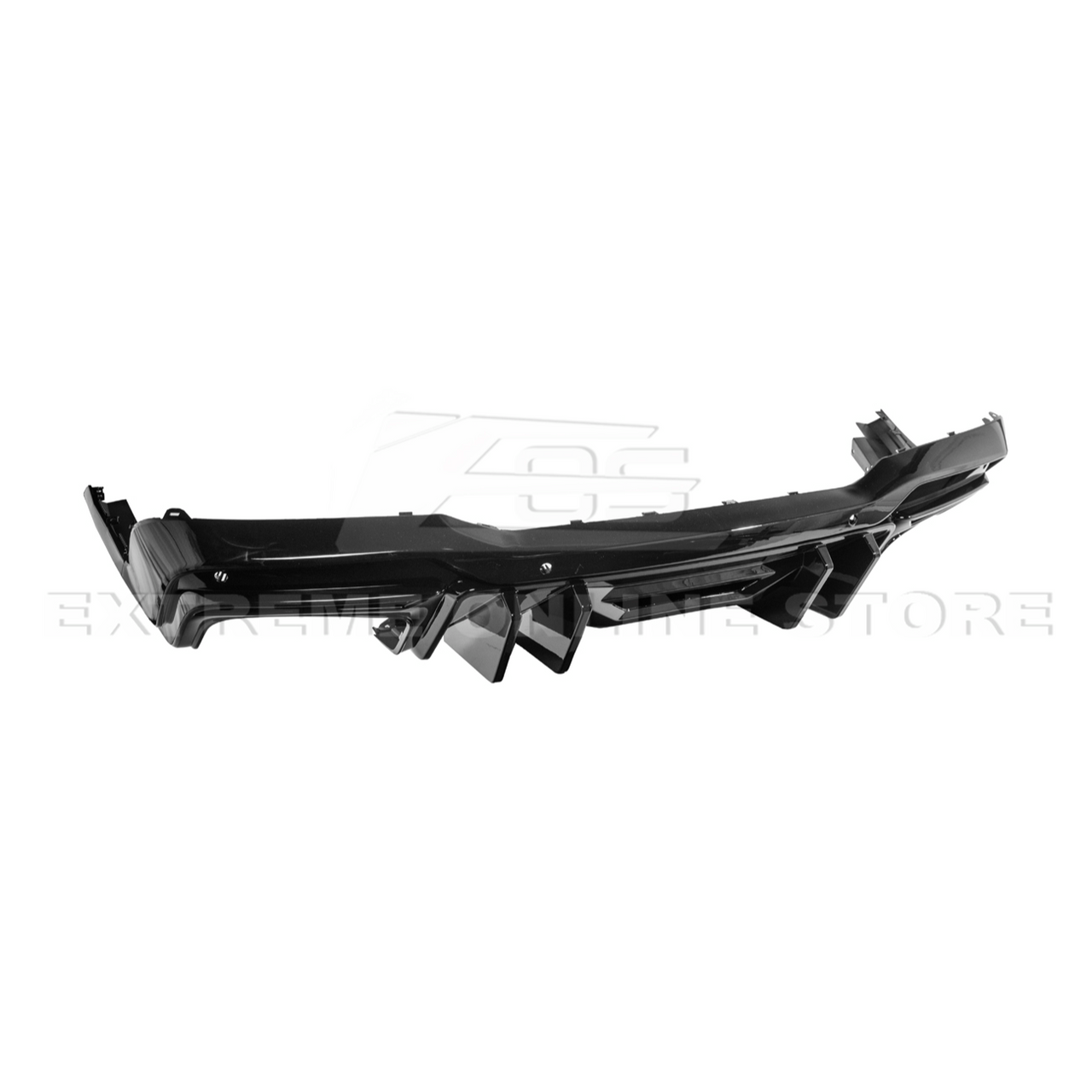 EOS Rear Bumper Diffuser for Quad Tips - Gloss Black - 2024+ Mustang (DIFF-1038-V2-ABS)