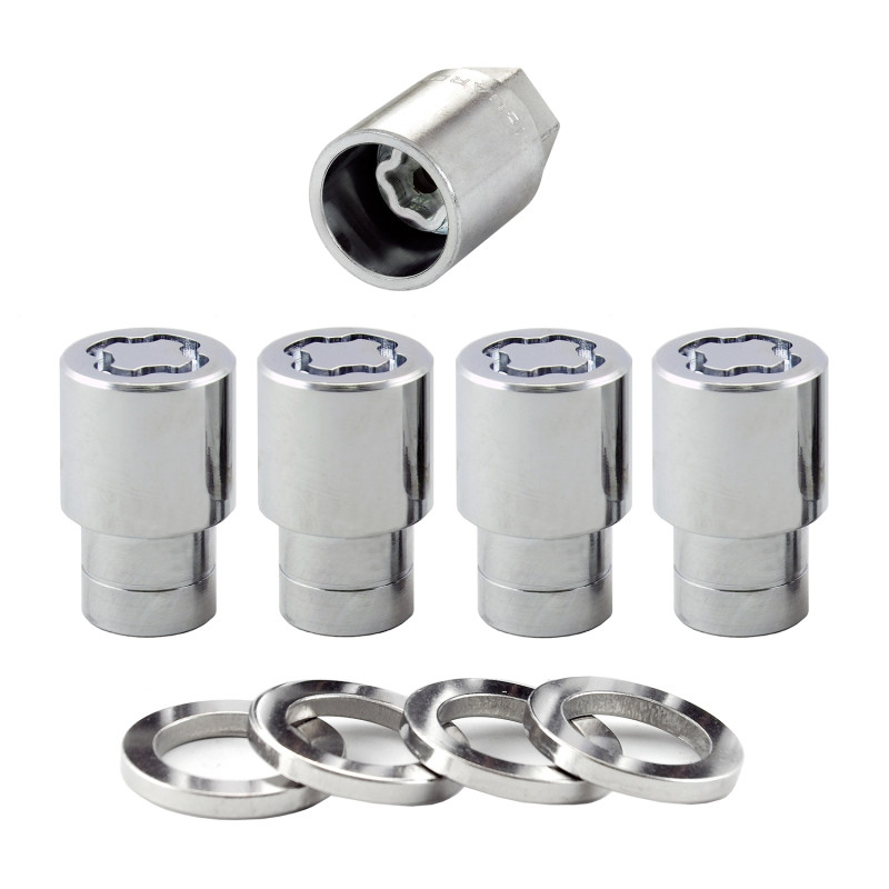 McGard Wheel Lock Nut Set - 4pk. (Reg. Shank Seat) M12X1.25 / 13/16 Hex / 1.38in. Length - Chrome - 21153