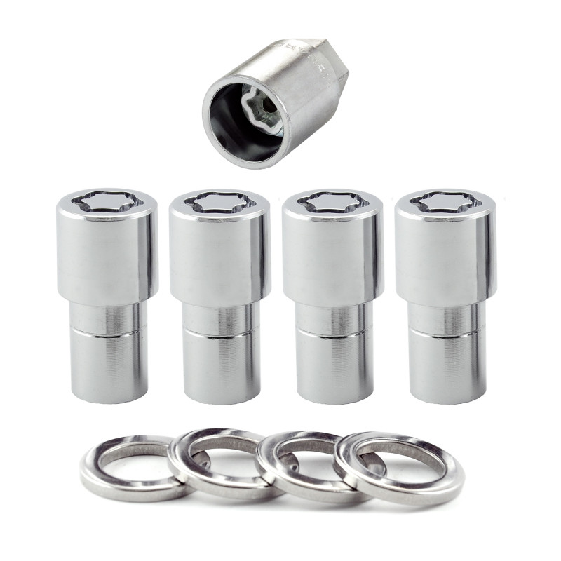 McGard Wheel Lock Nut Set - 4pk. (Long Shank Seat) 7/16-20 / 13/16 Hex / 1.75in. Length - Chrome - 22142