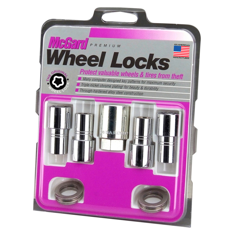 McGard Wheel Lock Nut Set - 4pk. (Long Shank Seat) 7/16-20 / 13/16 Hex / 1.75in. Length - Chrome - 22142