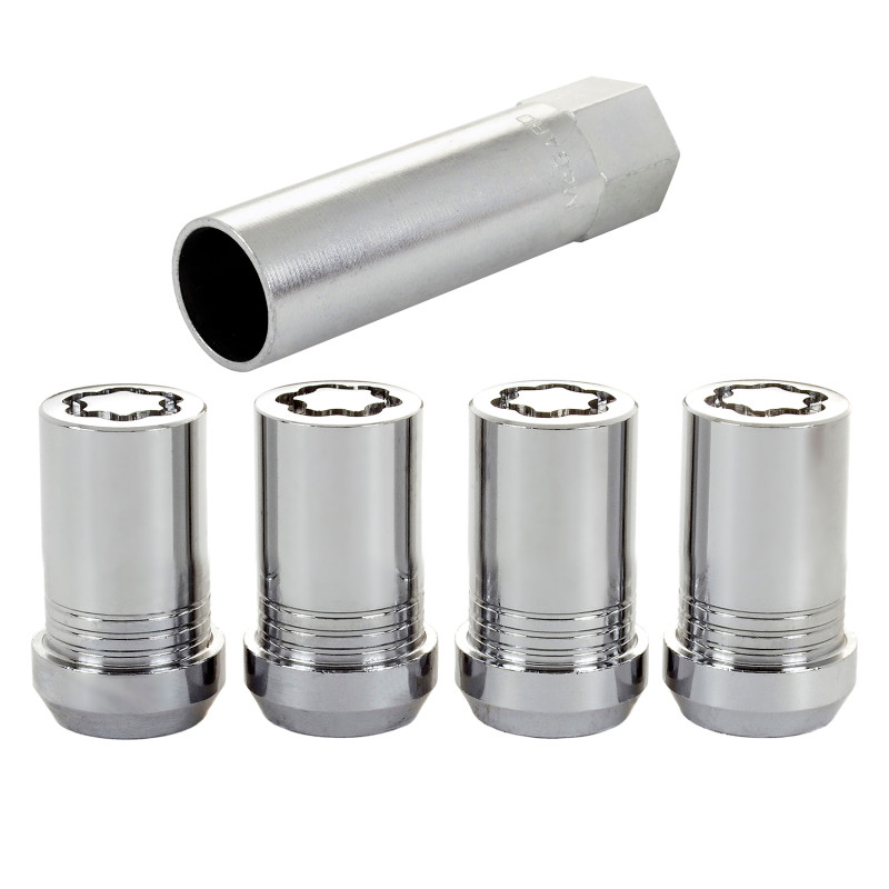 McGard Wheel Lock Nut Set - 4pk. (Tuner / Cone Seat) M14X1.5 / 22mm Hex / 1.648in. Length - Chrome - 25115