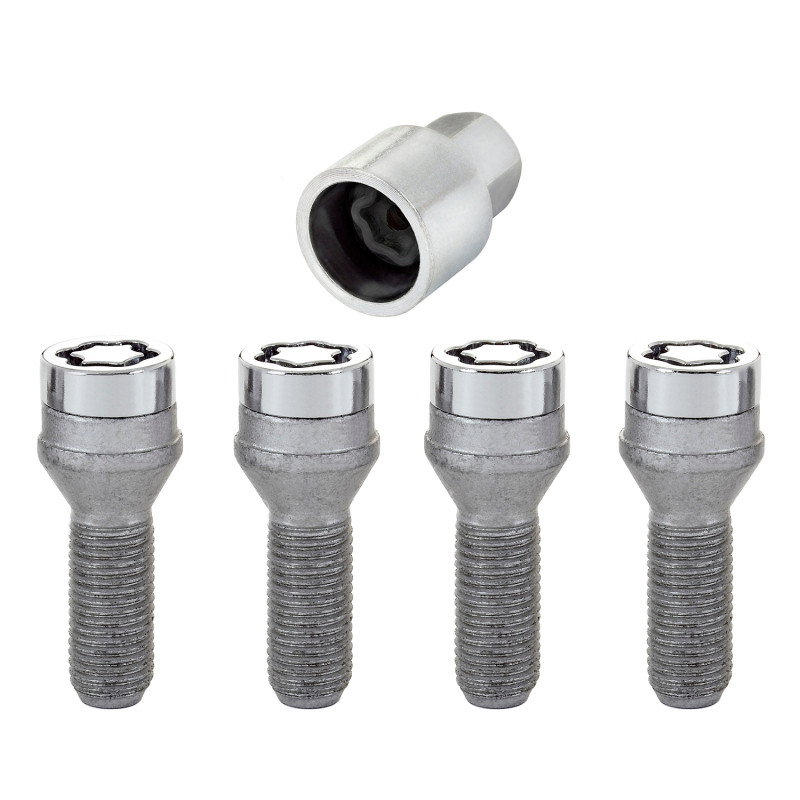 McGard Wheel Lock Bolt Set - 4pk. (Cone Seat) M12X1.25 / 19mm Hex / 29.1mm Shank Length - Chrome - 27169