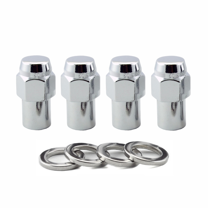McGard Hex Lug Nut (Reg. Shank - .746in.) 7/16-20 / 13/16 Hex / 1.65in. Length (4-Pack) - Chrome - 61001
